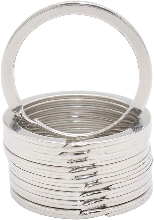 Leen4You Key Rings Metal Split Rings Flat Keyrings Keychain Ring Hoop for Car Home Keys -Pack of 20 (32mm) - Image 3