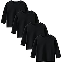 Winzik Girls Boys Long Sleeve Shirts Toddler Black T Shirts