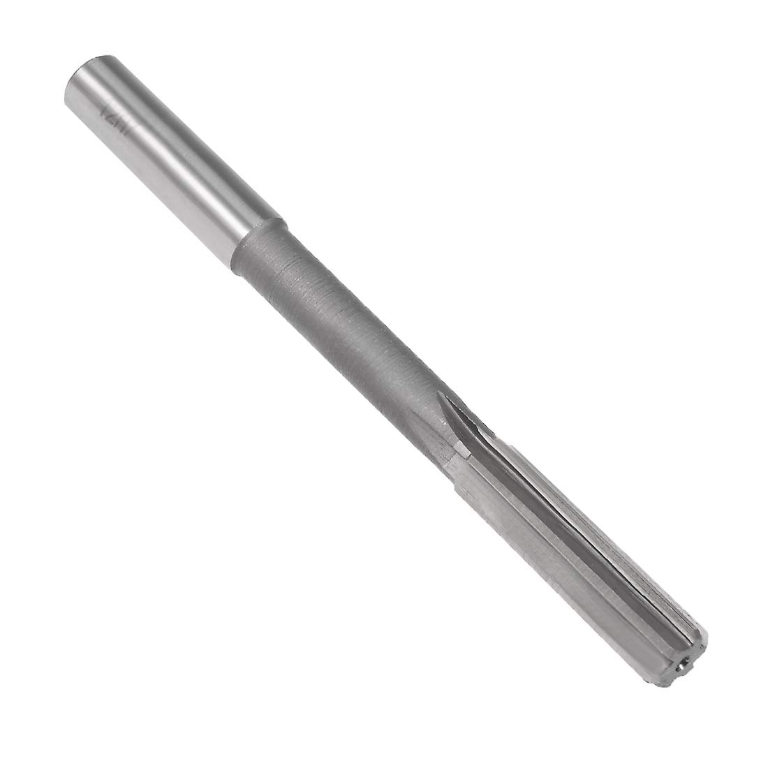 sourcing map Chucking Reamer 12mm, H7 HSS Lathe Machine Reamer 6 Straight Flutes, Round Shank Milling Cutting Tool, Metric Reaming Drill Bit for Stainless Steel Metal Hole