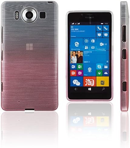 Xcessor Transition Flexible TPU Case with Gradient Silk Thread Texture for Microsoft Lumia 950 - Transparent/Pink