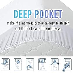 MATBEBY Bedding Quilted Fitted Twin Mattress Pad