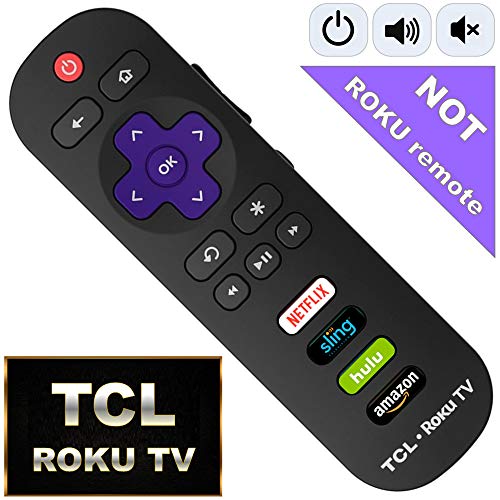 IKU RC280 Standard IR Remote Replacement for TCL Roku Smart TV with Updated 4 Shortcuts (TCL w/Amazon)