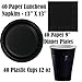 Disposable Party Supplies, Serves 40 - Black and Red - Large and Small Paper Plates, 12 oz Plastic Cups, heavyweight Cutlery, Napkins, and Tablecloths. Full Two-Tone Tableware Set