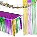 JOYIN 5PCS Mardi Gras Party Decoration with 1 PCS Fringe Curtain, 3 PCS Table Skirt and 1 PCS Garland Pack Mardi Gras Party Favor Supplies