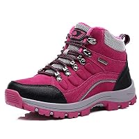 Top Shishang Autumn and Winter Men and Women Plus Velvet Warm Outdoor Hiking Hiking Shoes Snow Boots Boots and Ankle Boots,Rose red,38