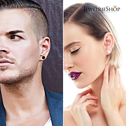 image for JewelrieShop Stainless Steel Stud Earrings for Men Women, Ear Plugs Tu