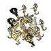 Welldoit Zinc Alloy Rose Push Pin Hanger Pack of 20 (Gold)