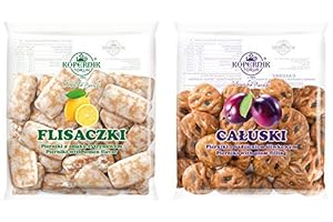 KOPERNIK PIERNIKI 2 pack: CALUSKI (4.94 oz) & FLISACZKI (5.39 oz) Sugar Coated Gingerbread. Product from Poland. Packing by Granda.