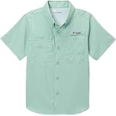 Columbia Boys PFG Tamiami Short Sleeve Shirt, Misty Jade, Medium