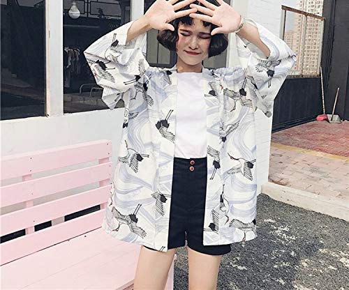 Kimonos Woman Japanese Kimono Cardigan Cosplay Shirt Blouse for Women Japanese Yukata Beach Kimono Kk1069,2,One Size