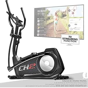 Sportstech CX2 Crosstrainer met smartphone-app en geïntegreerde stroomgenerator-ellipstrainer incl. Bluetooth-console en…