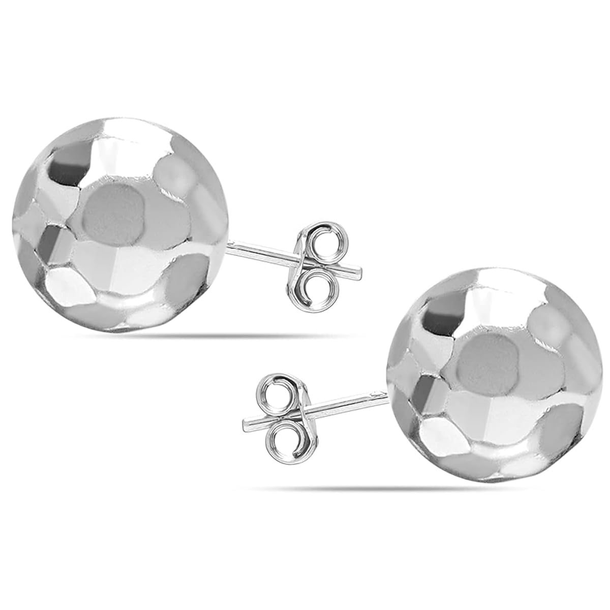 Charmsy 925 Sterling Silver Elegant 925 Sterling Silver Ball Post Stud Earrings for Women and Teens | Lightweight Disco Ball-Post Earring | Size 10mm