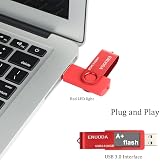 ENUODA 64GB USB 3.0 Flash Drive 2 Pack Memory Stick Swivel Thumb Drive Black Red view 6
