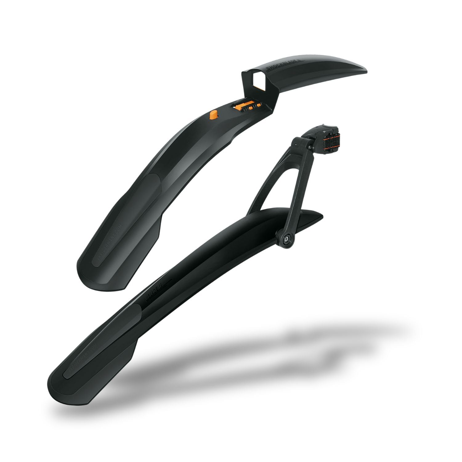 SKS GERMANY BLADE SET DARK 26" + 27.5" mudguard set with quick-release fastening, bicycle splash guard (ideal bicycle accessories for mountain bikes, consisting of SHOCKBLADE & X-BLADE)