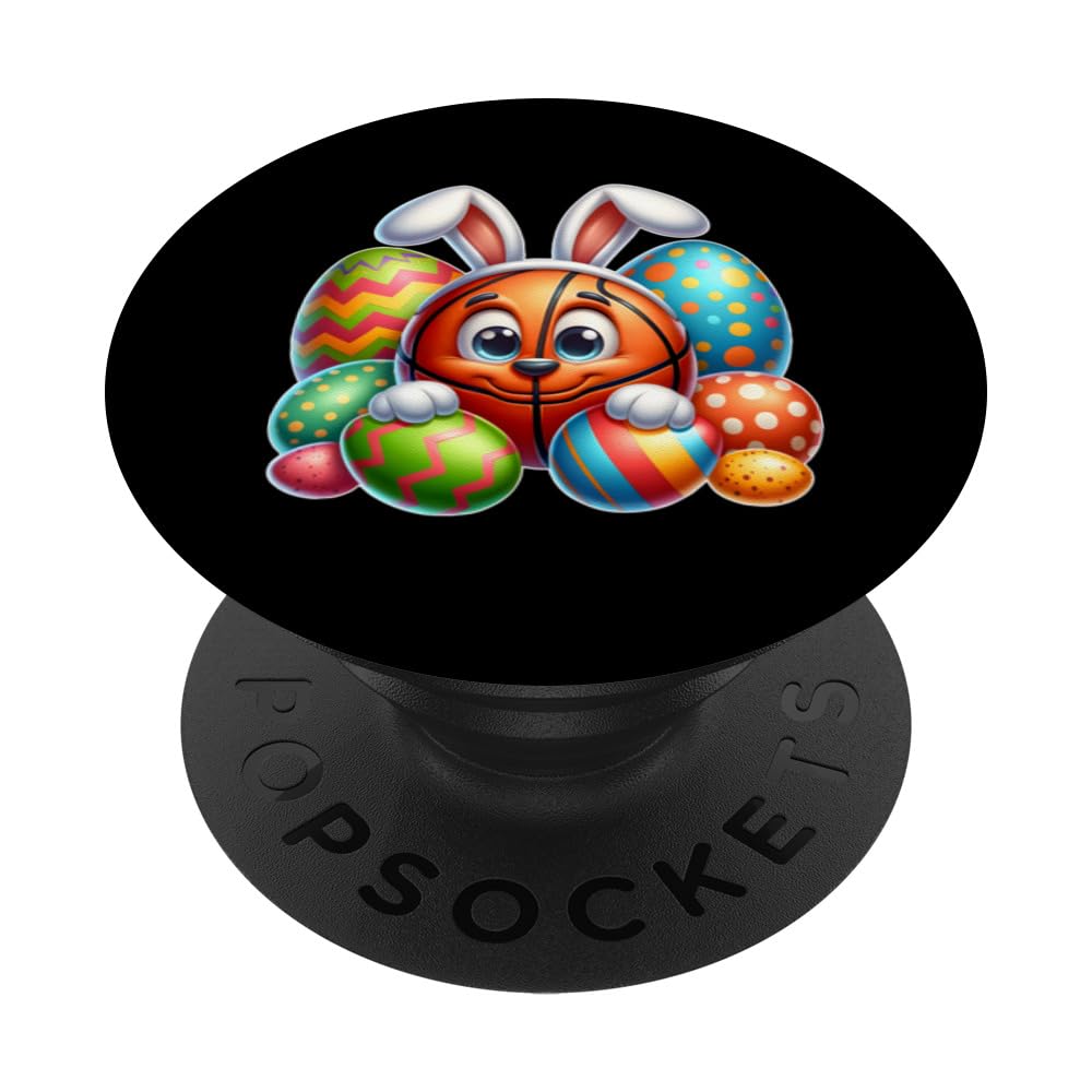 Easter Eggs Bunny Ears Funny Basketball PopSockets Swappable PopGrip