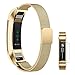 UMTELE Bands for Fitbit Alta/Alta HR, Milanese Stainless Steel Replacement Metal Band for Men & Women Small Gold
