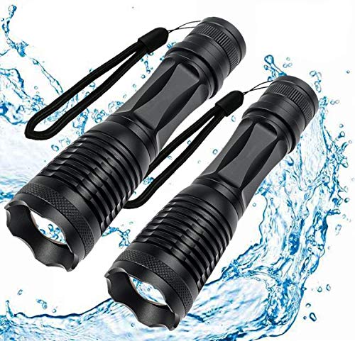 Best Tactical Flashlight, Super Bright 3000 Lumen XML T6 LED Flashlights Ultra Bright Tac light 5 Modes, Water Resistant, Handheld Light - Best Camping, Outdoor, Everyday Flashlights-2 Pack