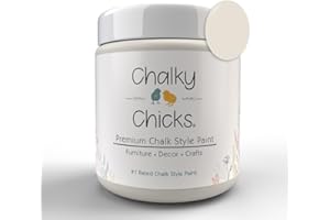 Chalky Chicks Premium Chalk Style Paint for Furniture, Home Decor & DIY Crafts – Salt Flats (Off White) – Eco Friendly – No Sanding, No Primer Needed – Multi Surface Paint – 4 oz – Made in the USA
