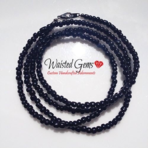 Black Waist Beads, Belly Chain, Body Jewelry, Bikini, African Waist Beads, Waist Trainer