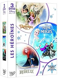 Coffret 3 DVD - Les héroïnes : La Reine des neiges + Raiponce + Rebelle - Pack