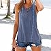 Women Vest Tops,Napoo V-Neck Sleeveless Modal Shirt Tank Tops Blouse T-shirt with Bandage (S, Blue)