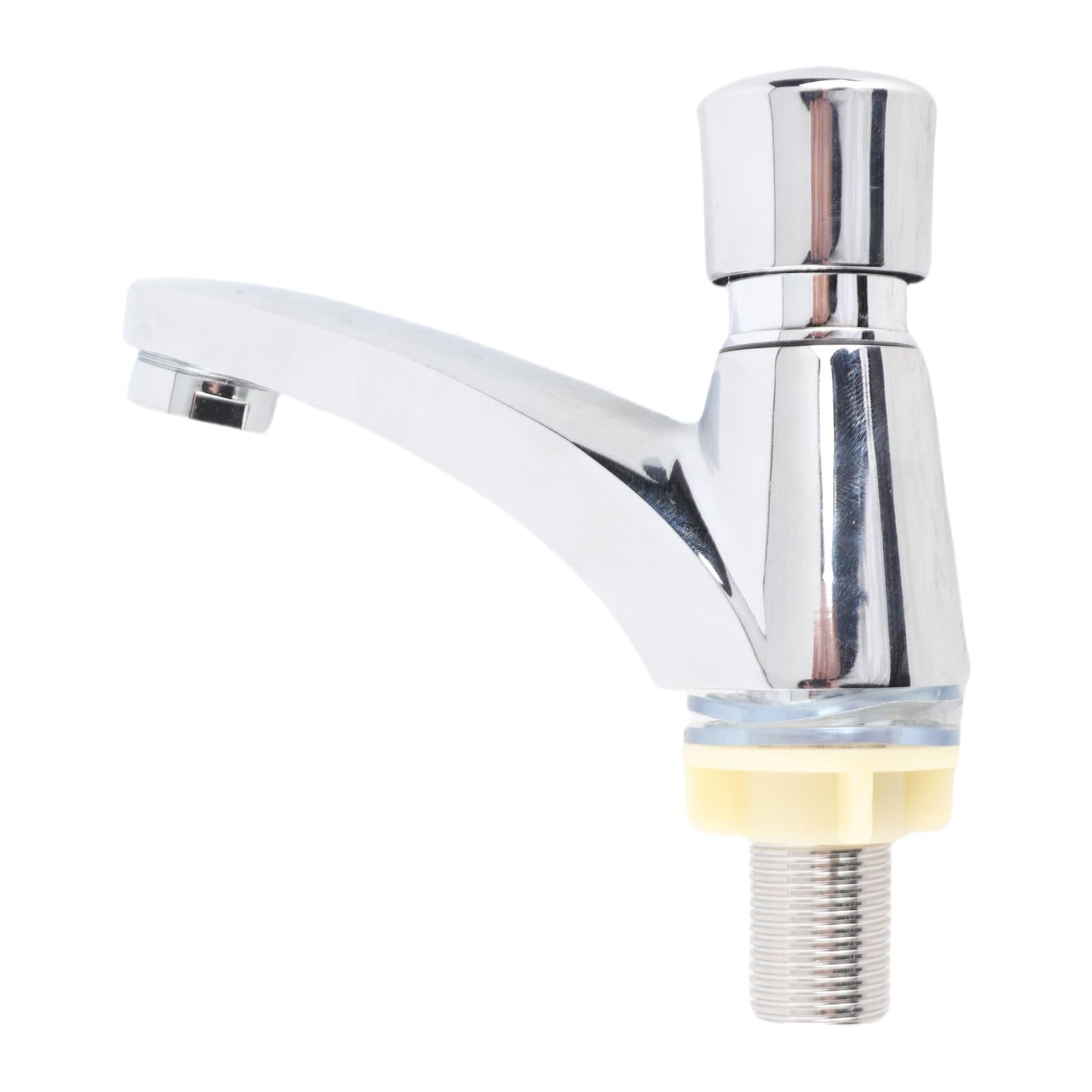Cikonielf Time Delay Faucet Chromes Plated Self Closing Water Saving Basin Sink Tap Public Kitchen Bathroom Water Tap