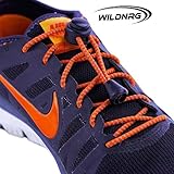 Elastic Shoe Laces - Adults Kids Elderly - No Tie Quality Reflective Stretch Shoelaces for Runners Sneaker & Shoes - Fast Easy & Perfect for Triathlon Marathon Running Training or Casual. Stretchy bungee shoelace ideal for any Girls or Guys shoes (Orange, 1 Pack)