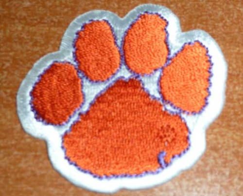Clemson Tigers Orange Paw Embroidered Iron on Patch
