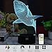 3D Illusion Animal Shark Remote Control LED Desk Table Night Light Lamp 7 Color Touch Lamp Kiddie Kids Children Family Holiday Gift Home Office Childrenroom Theme Decoration by HUI YUAN