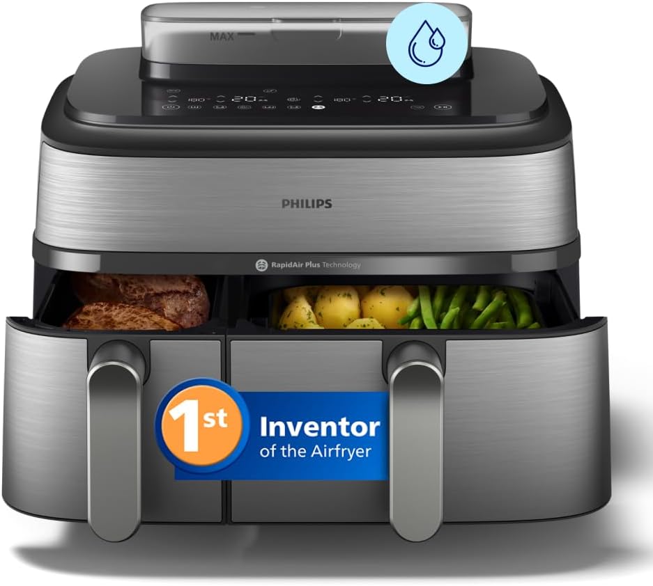 Philips Airfryer 5000 Series Dual Basket Steamfry 9L RapidAir Plus