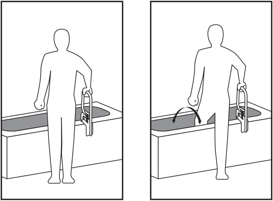 Carex White Bathtub Rail - Grab Bars for Bathroom, Bathtubs & Showers - Side Hand Grip Railing & Support - Shower Handle & Bath Tub Bar Clamps for Seniors & Elderly: Health & Personal Care