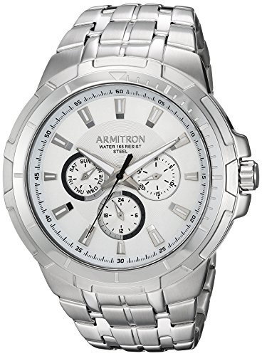 Armitron Men's 20/5144SVSV Multi-Function Dial Silver-Tone Bracelet Watch