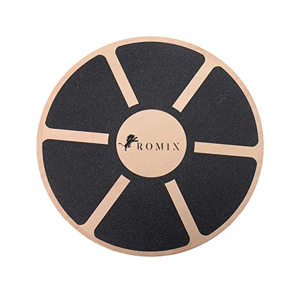 ROMIX® Wooden Balance Board, Wobble Board Training Physio 42cm Non-Slip Round Self Fitness Trainer Body Exercise Gym…