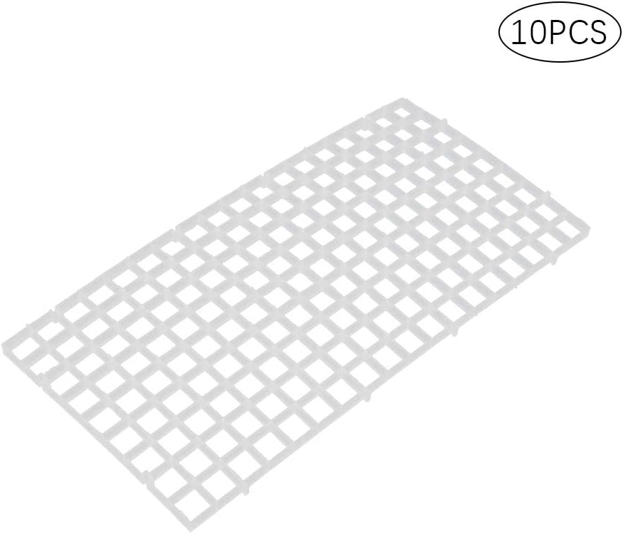 KEBY 10 Pcs Grid Separate Divider Tray Crate Net Aquarium Fish Tank DIY Filter Bottom Isolate(Suction cup clips purchased separately) (A-30 * 15cm)