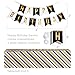 30th Birthday Plates, Napkins, Cups, Tablecloth, Banner, Party Hats - Huge Birthday Pack for 16 Person - Gold and Black 30th Birthday Table Decorations for Men and Women