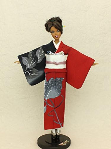 Red-Black Ivy Kimono dress,Barbie,Poppy,Misaki 11.5in. OF Japan