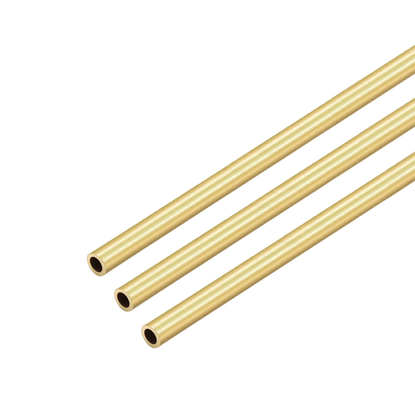 VictorsHome Brass Round Tube, 6mm OD 1mm Wall Thickness 300mm Length Metal Seamless Straight Tubing for DIY Crafts Model 3pcs