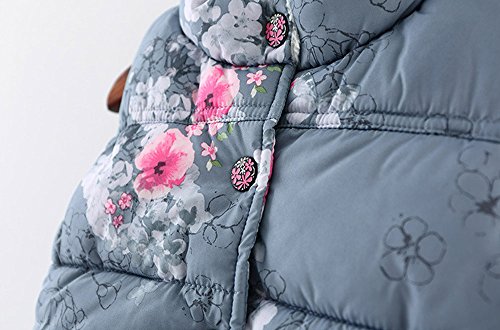 Kids Toddler Girls Floral Fleece Jacket Vest Coat Waistcoat Warm Winter Clothes Outwear (Size:4T) - Thumbnail 2