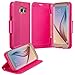 Galaxy S7 Edge Case, Samsung Galaxy S7 Edge Wallet Case, Flip Folio [Kickstand Feature] Pu Leather Wallet Case with ID & Credit Card Slot For S7 Edge (5 Card Slot Hot Pink)