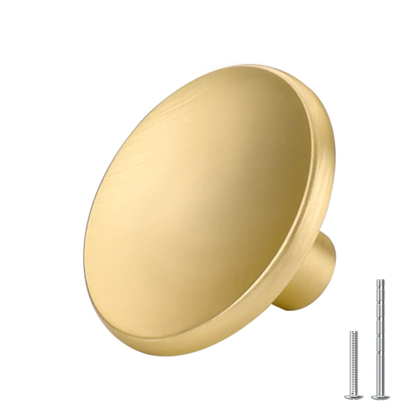 Photo 1 of goldenwarm 10 Pack Gold Cabinet Knobs Kitchen Hardware Round Drawer Knob for Brushed Brass Cabinets Handles Closet Door Pulls Zinc Alloy