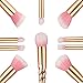 10 Pcs Multicolor Premium Silky Soft Synthetic Bristles Makeup Brushes Set Colorful Unicorn Foundation Eyebrow Eyeliner Eye-shadow Brush Cosmetic Conceler Brushes Kit Tool (Gold)