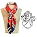 S&E Women's Elegant Three Ring Diamante Metallic Silk Scarves Clip Fashionable Scarf Ring Chiffon Buckle (Silver)