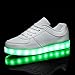 KALEIDO Unisex USB Charging 7 Colors LED Sport Shoes Flashing Fashion Sneakers Light Up Sport Shoes (5.5 B(M) US Women/4 D(M) US Men, White)