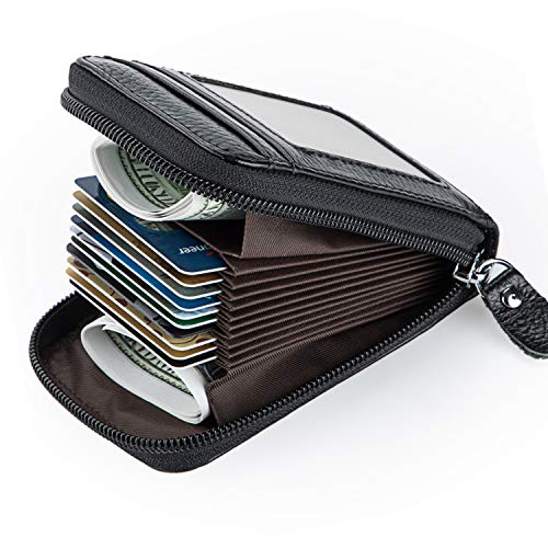 MaxGear RFID Credit Card Holder for Women Zip Leather