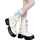 JUENAWMIU Kawaii Leg Warmers Y2K Cute Lolita Leg Warmers Japanese Harajuku Fashion Clothes Accessories Bow Knee High Socks