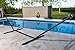 Vivere 15' Sturdy and Durable Powder Coated Steel Heavy Duty 3-Beam Hammock Stand - Black - 450 lb Weight Capacity