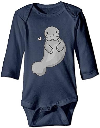 Manatee Heart Soft Cotton Long Sleeve Unisex Baby Bodysuit Baby Onesies