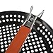 Arctic Monsoon Grilling Skillet, Nonstick Grill Accessories with Wood Foldable Handle, for Grilling Smaller Pieces of Food Like Vegetables and Meat Cubes, Black