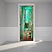 Fymural Door Wall Mural Wallpaper Stickers New 3D Old Wooden Vinyl Removable Decals for Home Room Decoration 30.3x78.7