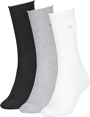 CK WOMEN SOCK 3P ROLLTOP